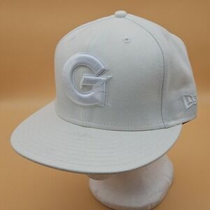Georgetown Hoyas Hat Cap New Era Fitted Size 7 1/4 All White 59Fifty NCAA